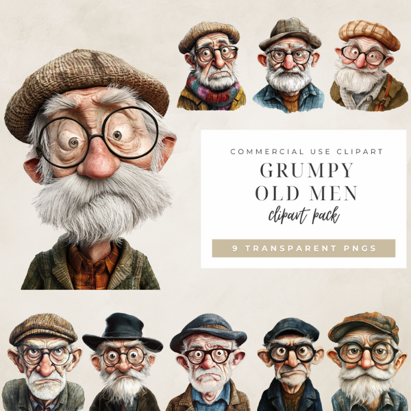 Grumpy old men clipart