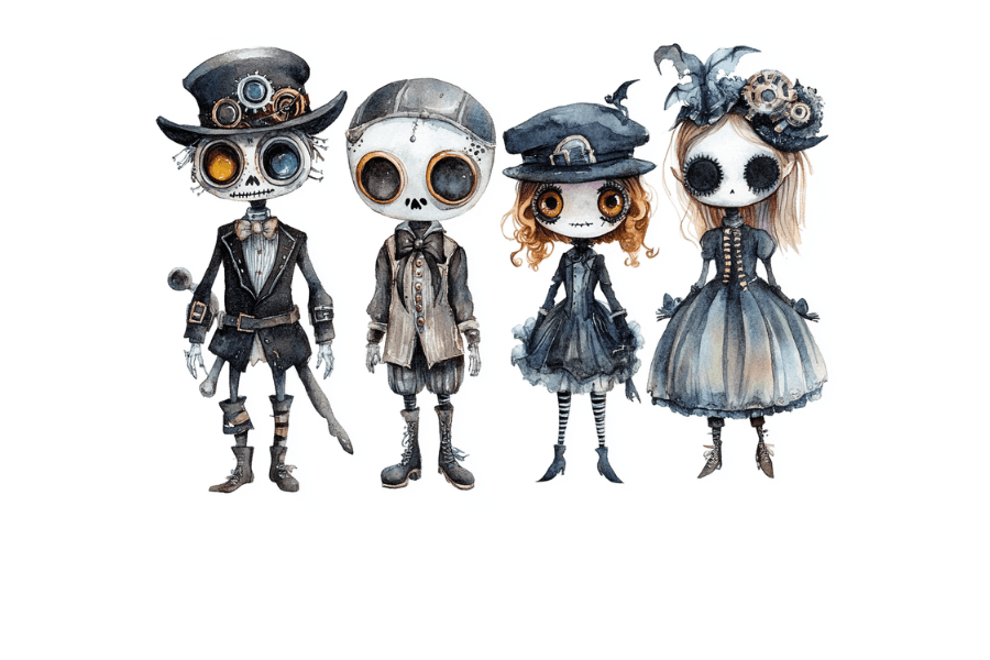 Steampunk Halloween Clipart: Ideal for DIY Crafts